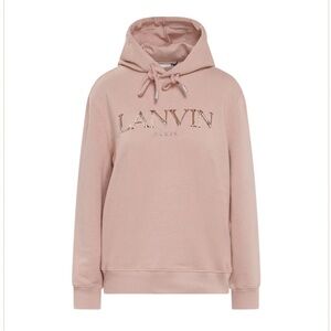 Lanvin Metallic Logo-embroidered Hoodie